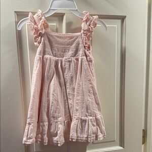 Catherine Malandrino Ruffled Strap Light Blush two layer Sundress
